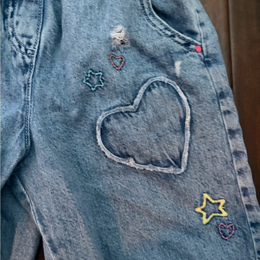 next Blue Embroidered Heart & Star Denim Jeans